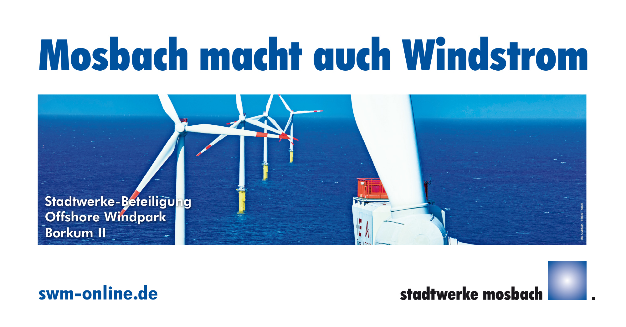 Bauzaunbanner Motiv Stadtwerke Mosbach Windkraft