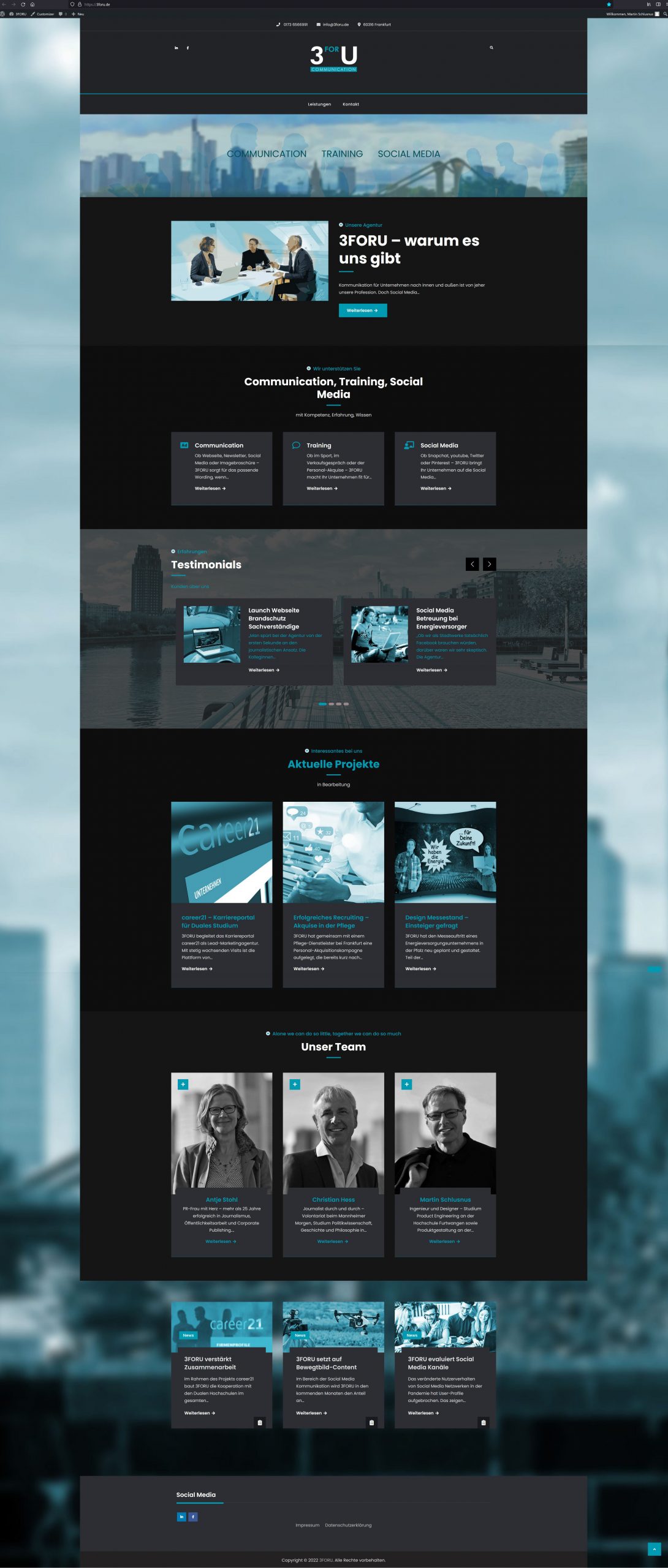 3FORU COMMUNICATION Corporate Design Markenfindung Website